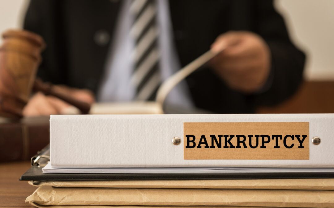 Bankruptcy document folder with lawyer work at law firm. concept of bankruptcy law, bankrupt,bankruptcy court,